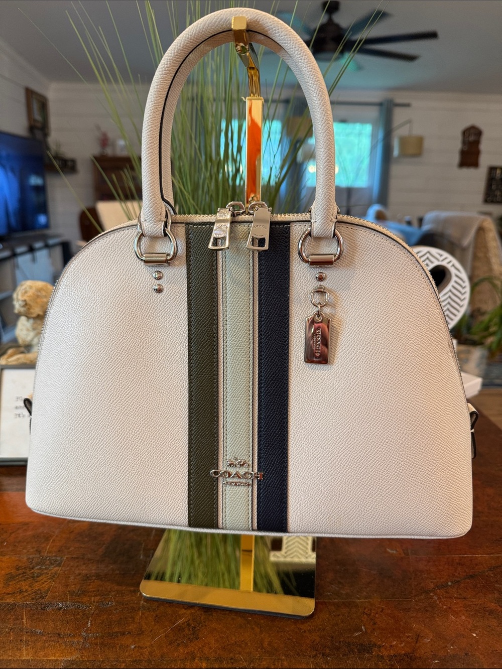 Coach Katy Satchel with Varsity Stripe